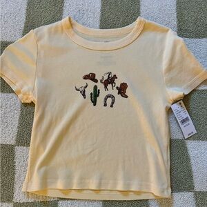 XS Yellow Cropped Baby Tee